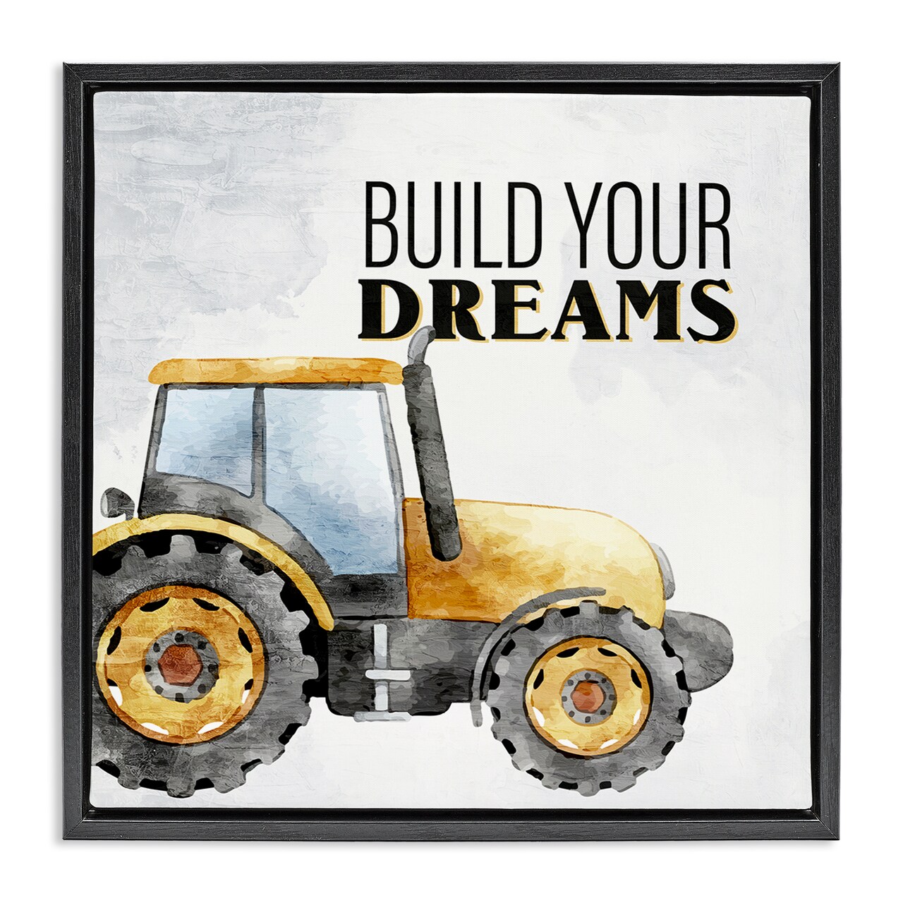 Stupell Industries Build Your Dreams Phrase Floater Framed Canvas Wall Art Design by Kim Allen